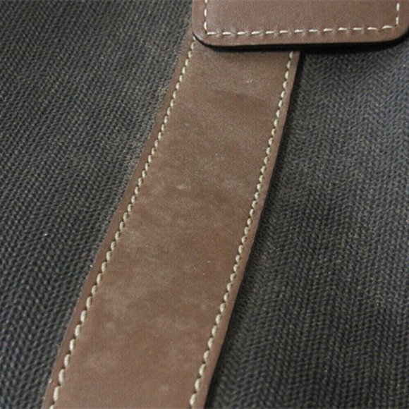 DUNHILL Boston Bag Herringbone Gray Gray PVC x Leather Authentic - Picture 2 of 11